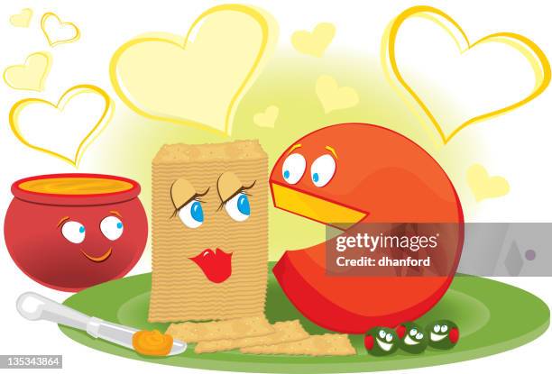 we go together like cheese and crackers - vector cheese and crackers stock illustrations