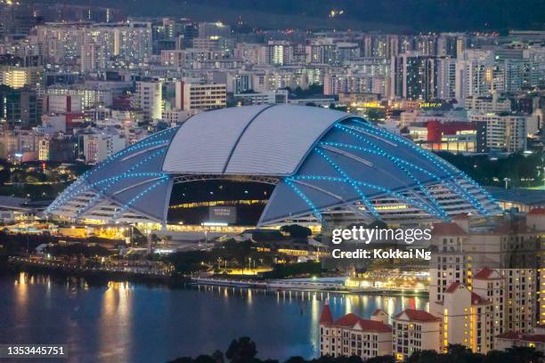 estadio nacional de singapur - singapore national stadium fotografías e imágenes de stock