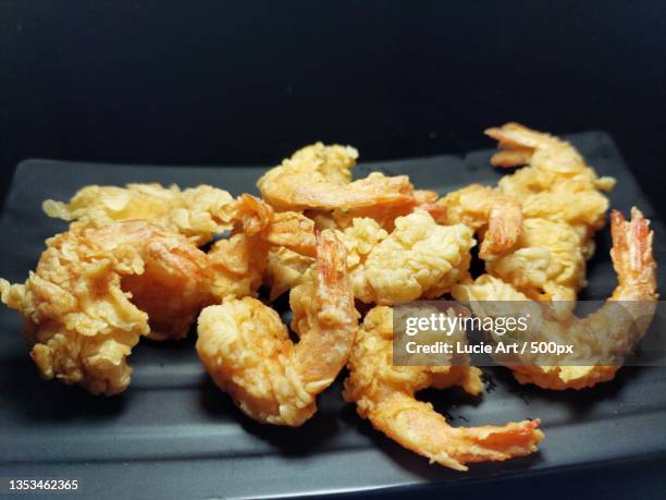 close-up of food in plate - tempura stock-fotos und bilder