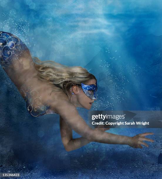 mermaid dive - fantasy mermaid stock pictures, royalty-free photos & images