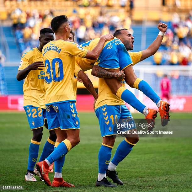 Francisco Crespo Garcia 'Pejino' of UD Las Palmas celebrates the second goal during the LaLiga Smartbank match between UD Las Palmas and FC Cartagena...