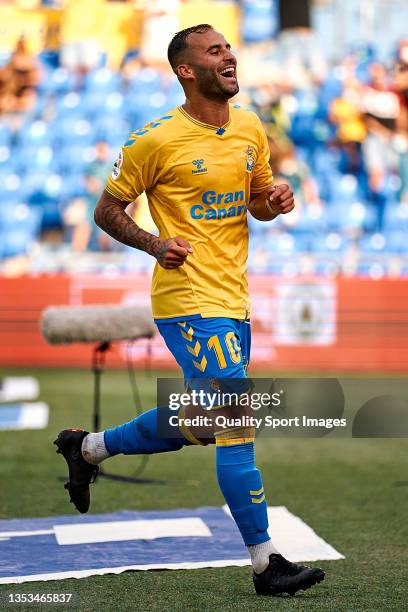 Jese Rodriguez of UD Las Palmas celebrates his first goal during the LaLiga Smartbank match between UD Las Palmas and FC Cartagena at Estadio Gran...