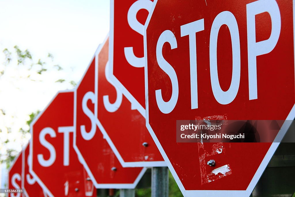 Red signal sign of stop