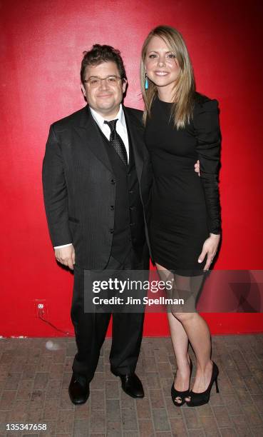 Patton Oswalt and Collette Wolfe attend the "Young Adult" world premiere after party at the Hudson Terrace on December 8, 2011 in New York City.