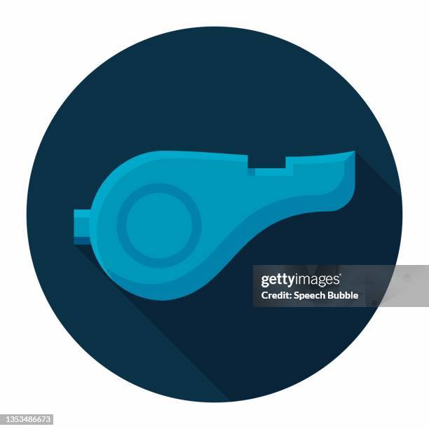 referee whistle flat icon - judging panel stock illustrations