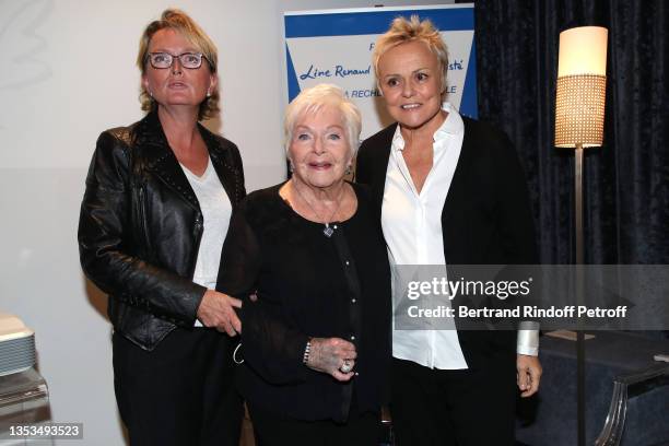Claude Chirac, Line Renaud and Muriel Robin attend the Line Renaud - Loulou Gaste Award 2020-2021 for Medical Research at Maison de la Recherche on...