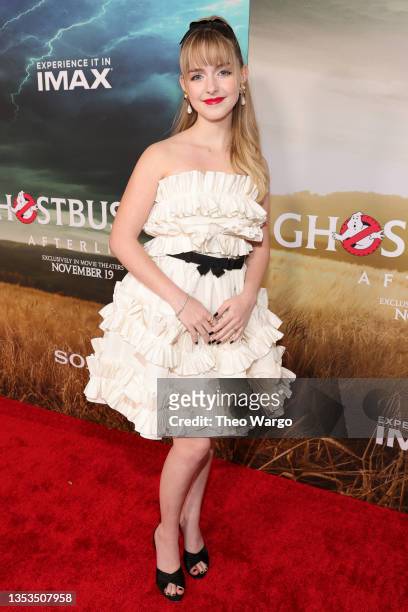 Mckenna Grace attends the GHOSTBUSTERS: AFTERLIFE World Premiere on November 15, 2021 in New York City.