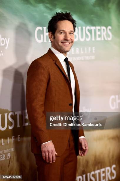 Paul Rudd attends the "Ghostbusters: Afterlife" New York Premiere at AMC Lincoln Square Theater on November 15, 2021 in New York City.