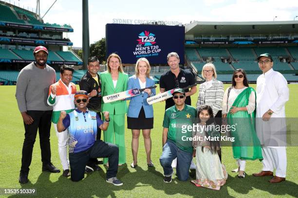Men’s T20 World Cup 2022 Local Organising Committee CEO Michelle Enright, Minister for Sport, Multiculturalism, Seniors and Veterans Natalie Ward,...