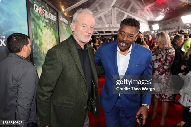 Bill Murray and Ernie Hudson attend the GHOSTBUSTERS: AFTERLIFE World Premiere on November 15, 2021 in New York City.