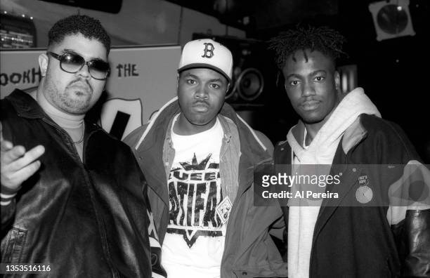 Rappers Heavy D , D-Nice and Haas G of the U.M.C.'s appears at a party for the group TLC when they receive gold record awards for the single "Ain't...
