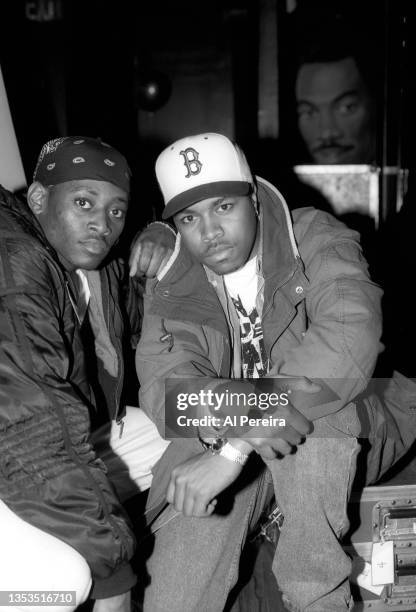 Omar Epps and D-Nice appear at a party for the group TLC when they receive gold record awards for the single "Ain't Too Proud To Beg" taken on April...