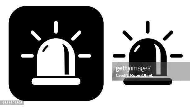 black and white emergency light icons - punishment stock illustrations