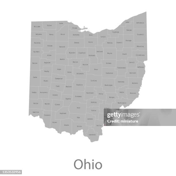 ohio map - districts stock illustrations