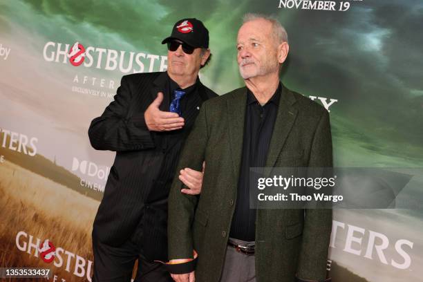 Dan Aykroyd and Bill Murray attend the GHOSTBUSTERS: AFTERLIFE World Premiere on November 15, 2021 in New York City.