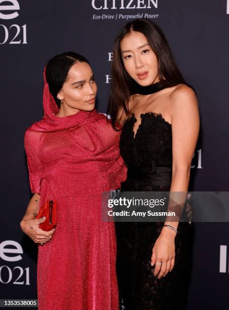 Zoe Kravitz and 'Make-up Artist Award' honoree Nina Park attend the 6th Annual InStyle Awards on November 15, 2021 in Los Angeles, California.