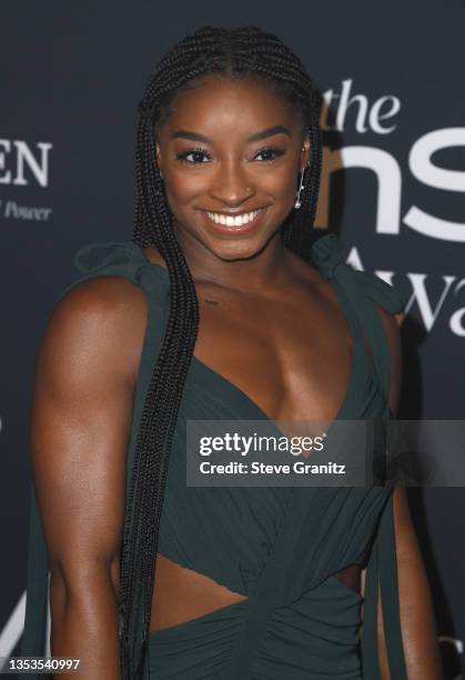 Simone Biles arrives at the 6th Annual InStyle Awards on November 15, 2021 in Los Angeles, California.