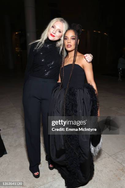 InStyle Editor-In-Chief Laura Brown and Tessa Thompson attend the 2021 InStyle Awards at The Getty Center on November 15, 2021 in Los Angeles,...