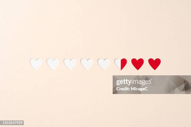 heart shaped paper craft of low health power - disappointment concept stock pictures, royalty-free photos & images