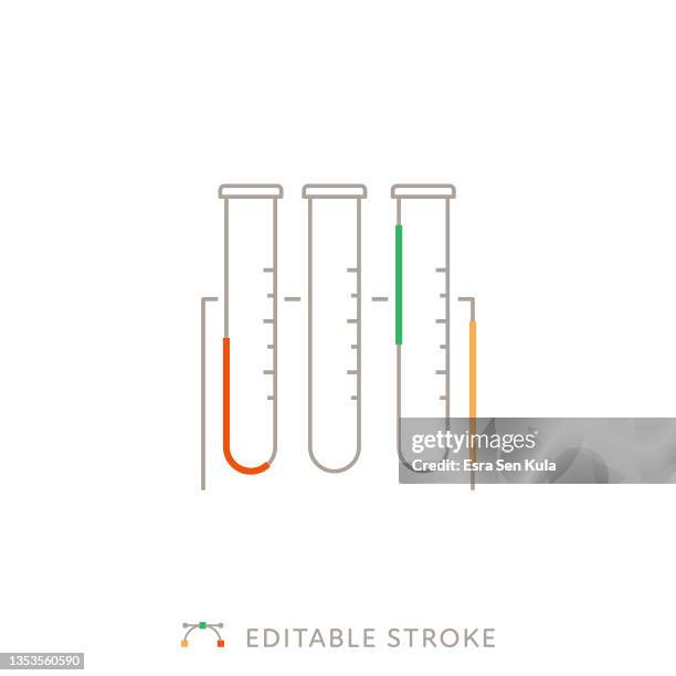 test tube multicolor line icon with editable stroke - finding treasure stock illustrations