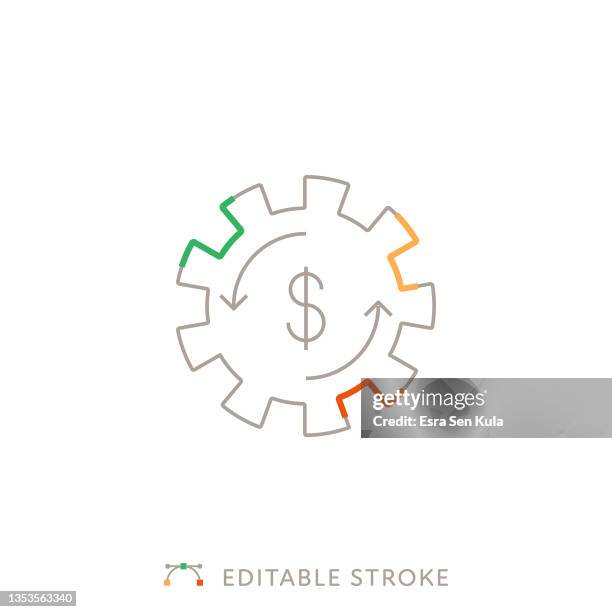 making money multicolor line icon with editable stroke - two tone stock illustrations