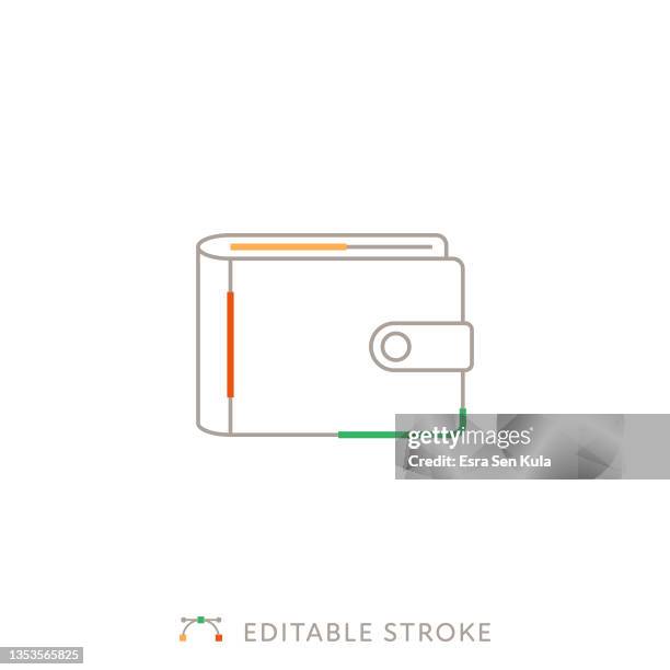 wallet multicolor line icon with editable stroke - emblem credit card payment stock illustrations