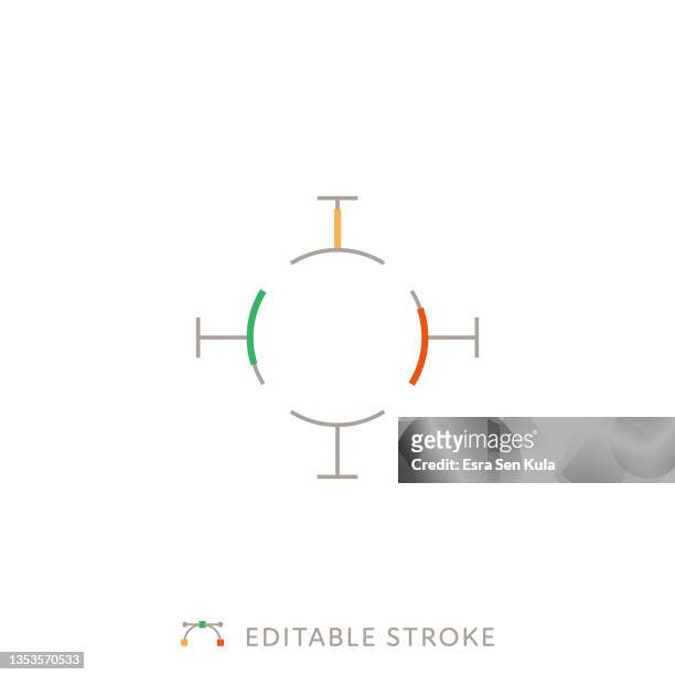 target multicolor line icon with editable stroke - crosshairs stock illustrations