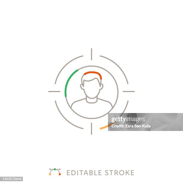 target audience multicolor line icon with editable stroke - audience segmentation stock illustrations