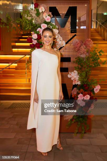 April Rose Pengilly attends the Fashion x Art at NGV Runway show at the Ian Potter Centre on November 16, 2021 in Melbourne, Australia.