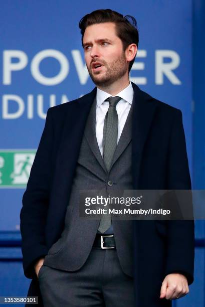 Jason Knauf accompanies Catherine, Duchess of Cambridge and Prince William, Duke of Cambridge on a visit to Leicester City Football Club's King Power...