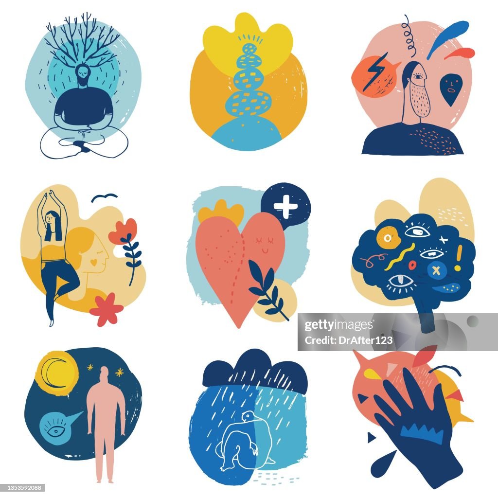 Gesundheitliche Vorteile von Mindfulness Creative Icons