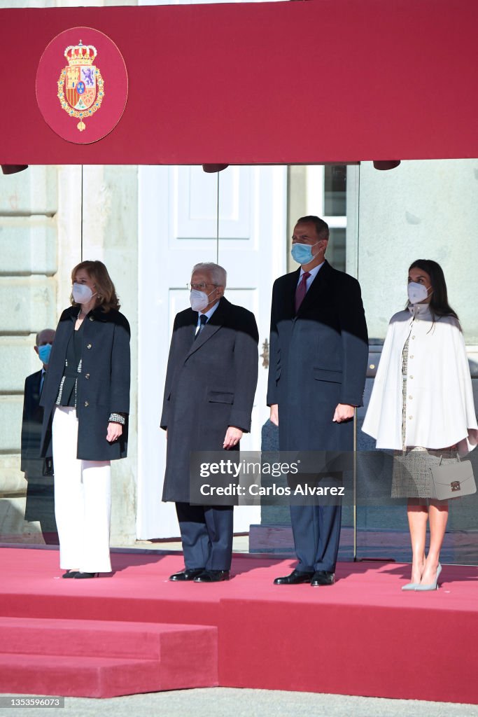 Spanish Royals Receive Sergio Mattarella, President Of The Republic Of Italy