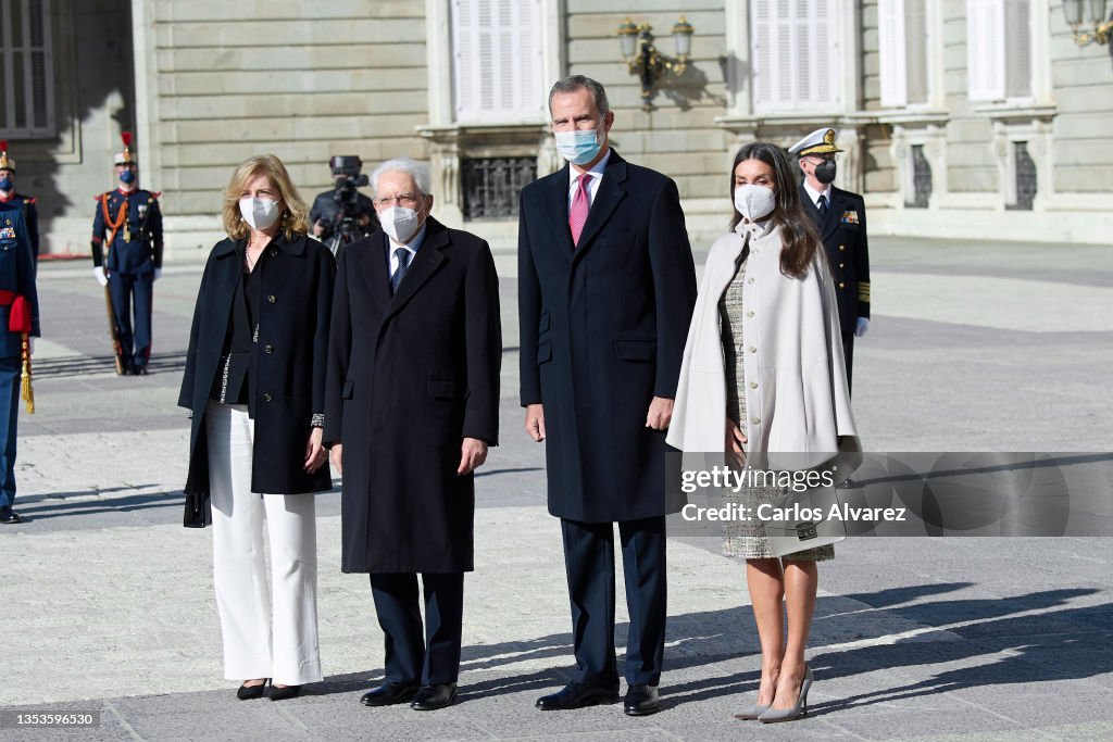 Spanish Royals Receive Sergio Mattarella, President Of The Republic Of Italy