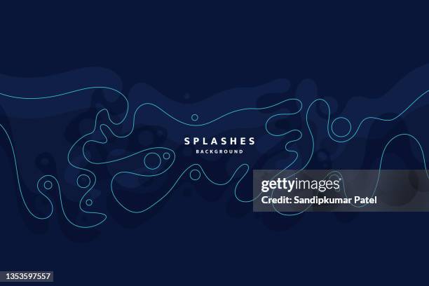 bright poster with dynamic waves. illustration minimal flat style - slime splash stock illustrations