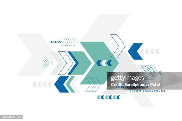 stockillustraties, clipart, cartoons en iconen met trendy abstract background. composition of arrow shapes. - verkeersbord met pijl