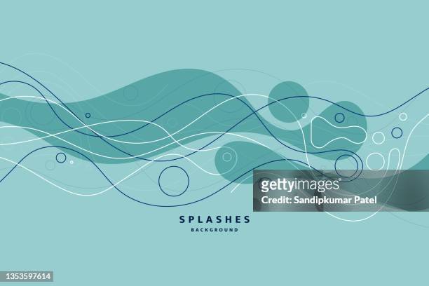 bright poster with dynamic waves. illustration minimal flat style - swirl pattern stock illustrations