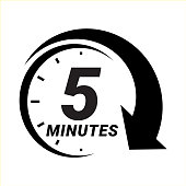 Minute timer icons. sign for ten minutes.