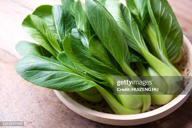 fresh bok choy, organic baby bok choy - chinese cabbage stock pictures, royalty-free photos & images