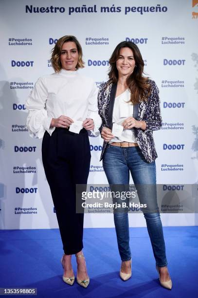 Eugenia Ortiz and Fabiola Martinez during the presentation of Dodot Charity Project on November 16, 2021 in Madrid, Spain.