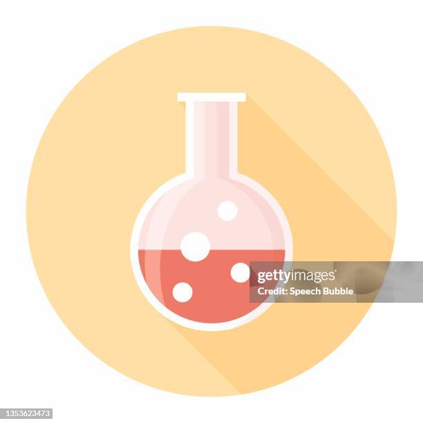 laboratory glassware flat icon - medical lab tech stock illustrations
