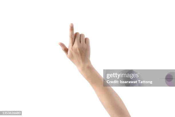 abstract young woman's hand on white background - finger bildbanksfoton och bilder