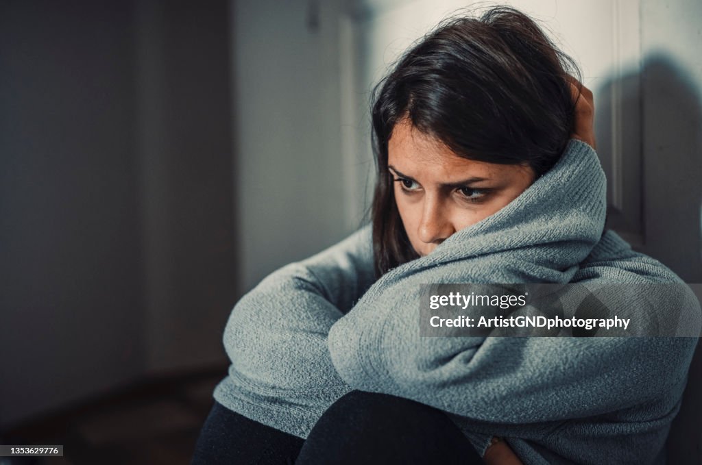 Close Up Of Woman Having A Mental Breakdown