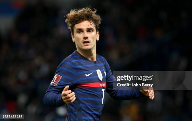 Antoine Griezmann of France during the 2022 FIFA World Cup Qualifier match between France and Kazakhstan at Parc des Princes on November 13, 2021 in...