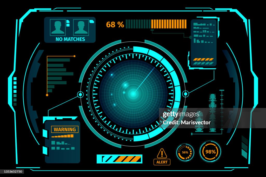 Radar Controller Gui Hud Interface Radar Composition High-Res Vector Graphic - Getty Images