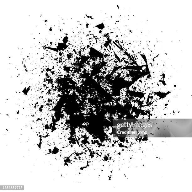 ilustrações de stock, clip art, desenhos animados e ícones de black grunge vector explosion - vidro quebrado