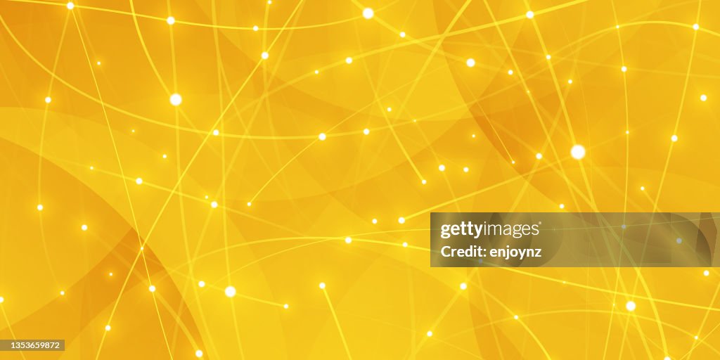 Yellow abstract data network background