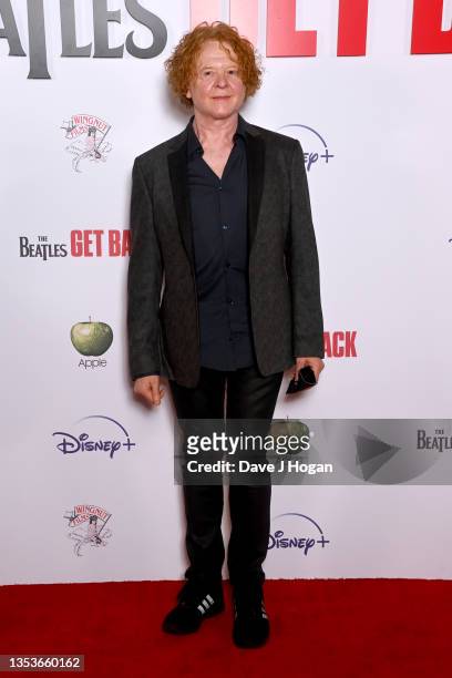 Mick Hucknall attends the UK Premiere of "The Beatles: Get Back" at Cineworld Empire on November 16, 2021 in London, England.