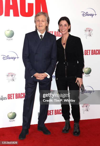Paul McCartney and Mary McCartney attend the Exclusive UK 100-Minute Preview Screening of "The Beatles: Get Back" at Cineworld Leicester Square on...