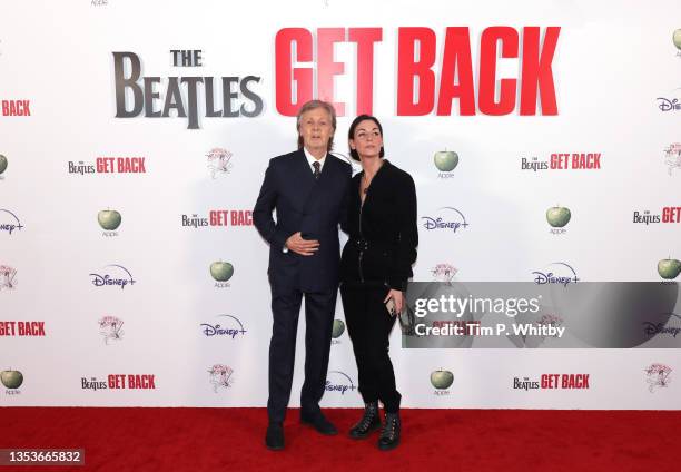 Paul McCartney and Mary McCartney attend the Exclusive UK 100-Minute Preview Screening of "The Beatles: Get Back" at Cineworld Leicester Square on...