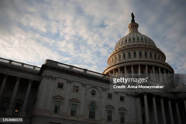 The dome of the U.S. Capitol Building is seen on November 16, 2021 in Washington, DC. According to media reports, the House is expected to vote on...